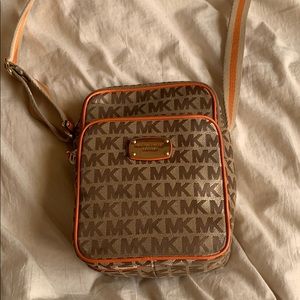 Michael Kors Orange and Brown side purse